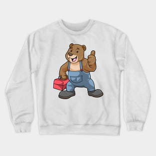 Bear as Craftsman with Tool box Crewneck Sweatshirt